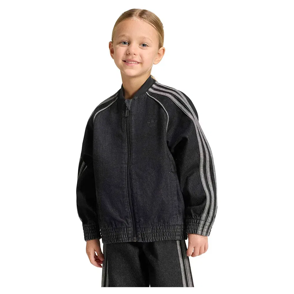 Детская джинсовая куртка свободного кроя Adidas Originals SST Loose Track, Black