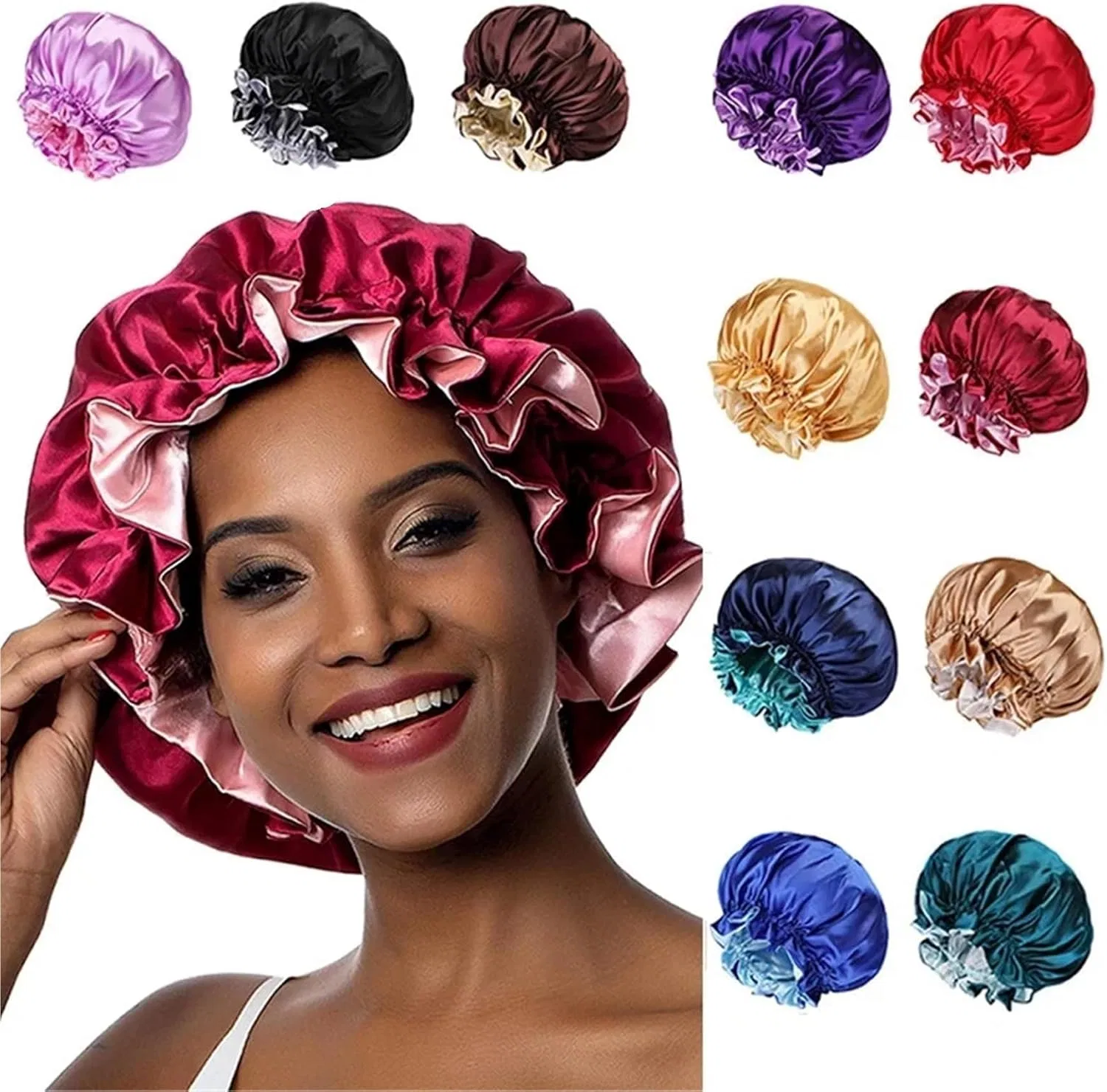 Шапочка для сна Silk Bonnet из шелка, 1 шт, желтый Znjamn — фото 2