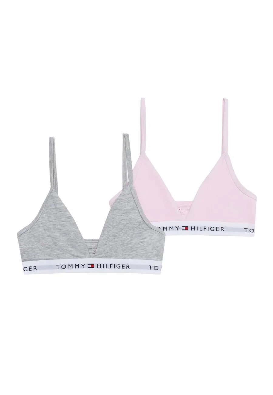 Треугольный бюстгальтер Tommy Hilfiger Underwear в серо-розовом цвете с пятнистым рисунком