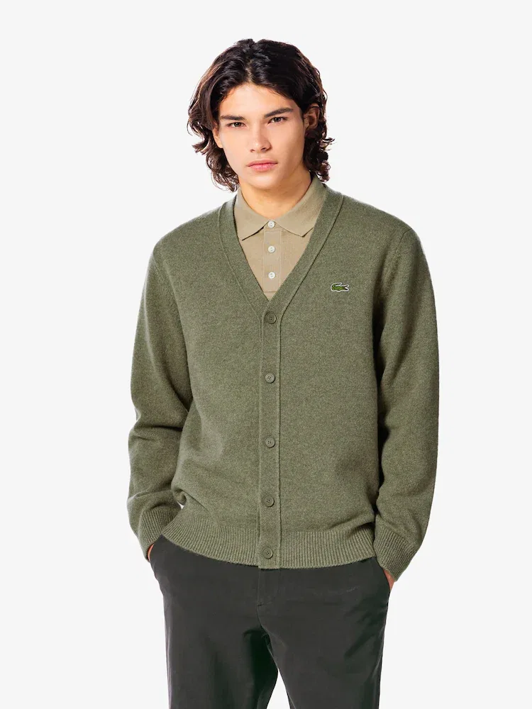 Свитер с V-образным вырезом LACOSTE, Khaki