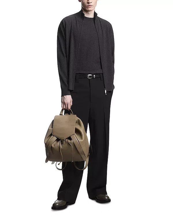 Мужская футболка с шевронным узором Emporio Armani, Solid Black — фото 2