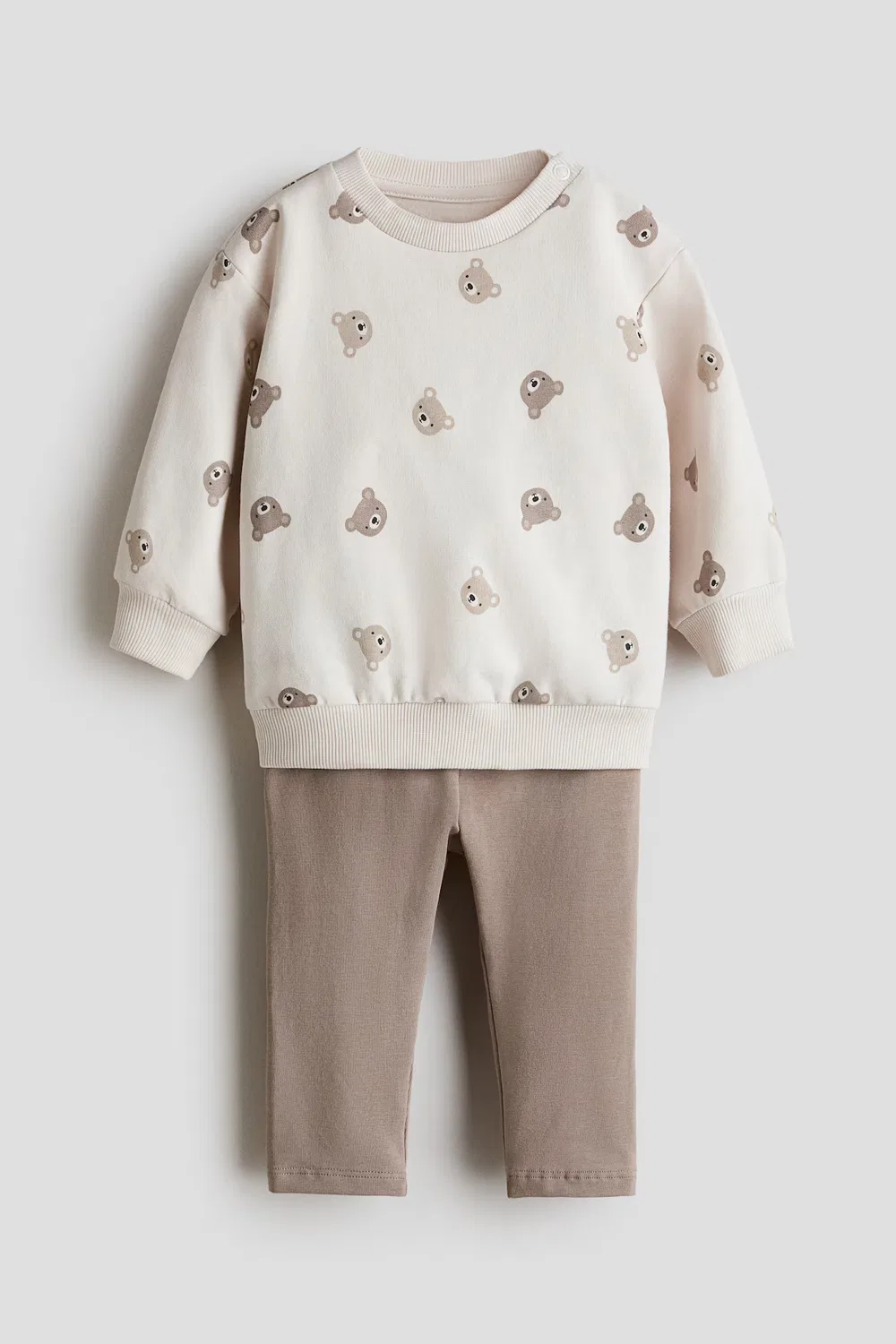 Комплект из двух предметов из хлопка H&M, Beige/Bären