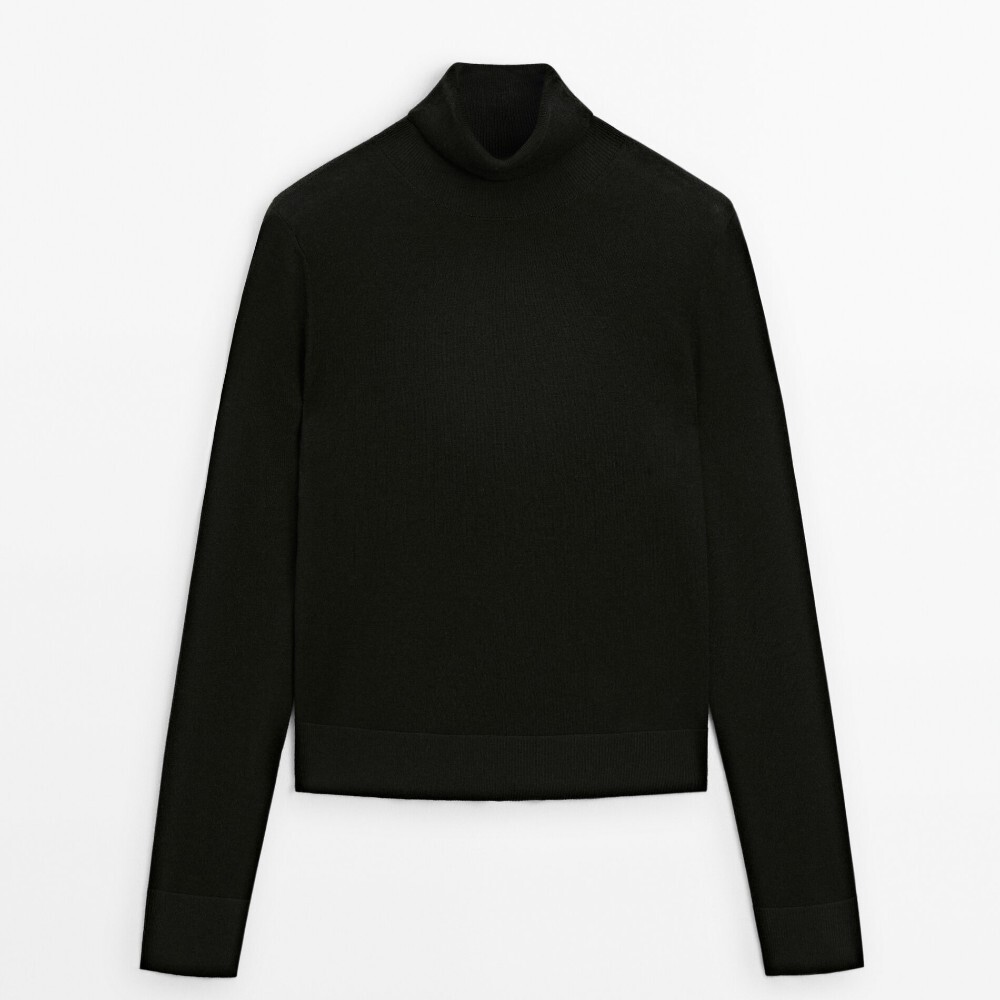 

Свитер Massimo Dutti High Neck Knit, черный