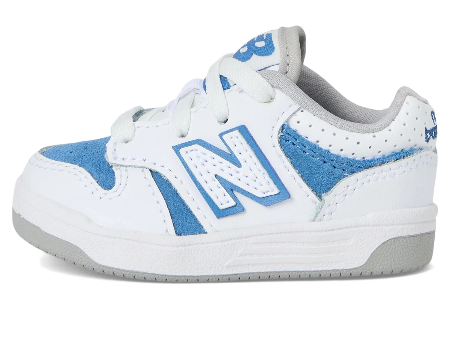 Детские кроссовки для мальчиков шнурующиеся 480 V1 New Balance, White Sea Stone — фото 4