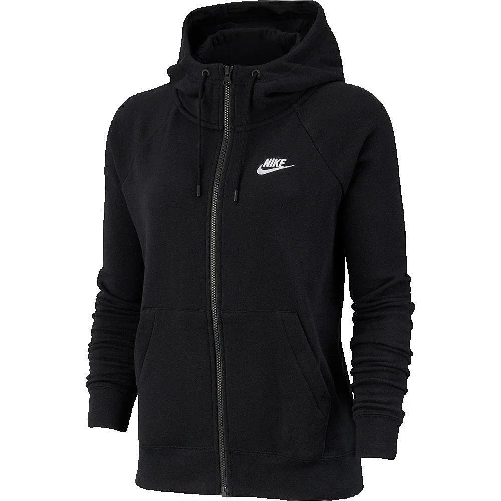 Женское худи с длинным рукавом Nike NSW Essntl Fz Flc, Schwarz