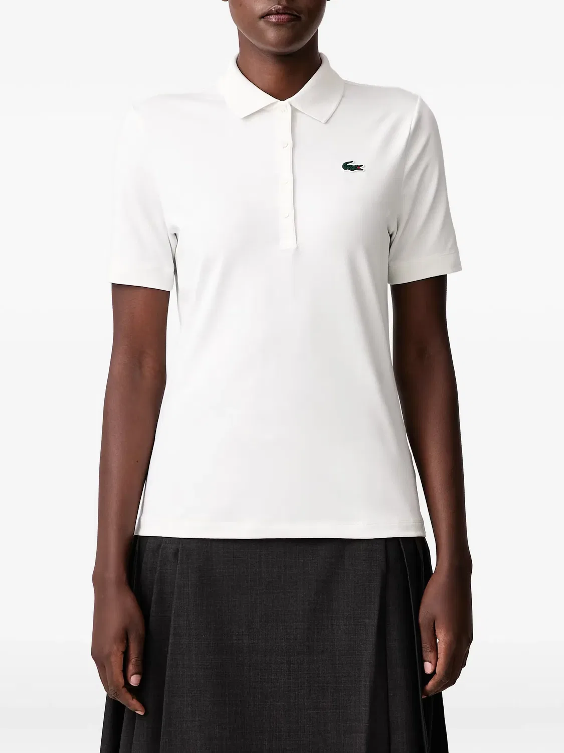 Приталенное поло для гольфа белое Lacoste, белый