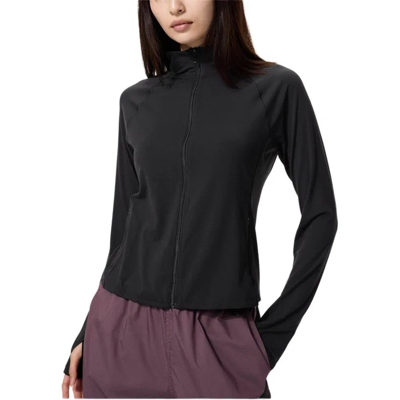 Куртка женская, тонкая, с воротником-стойкой, UNIQLO, Black — фото 3