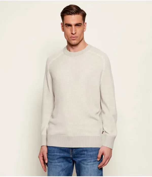 Шерстяной свитер Akajer relaxed fit Boss Orange, бежевый