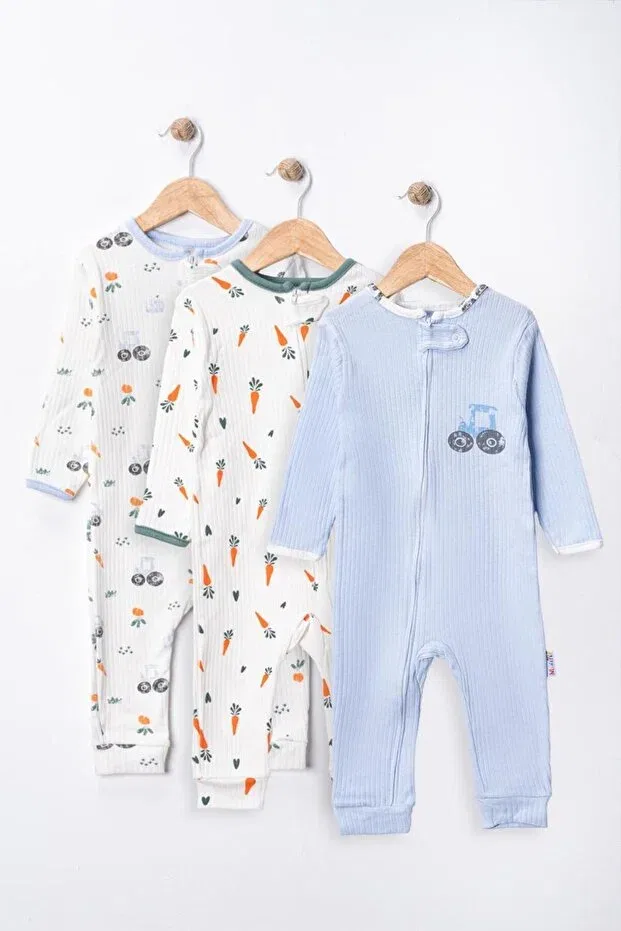 Детский комбинезон для малышей хлопковый комплект из 3 предметов Enia Baby, Multicolor — фото 2
