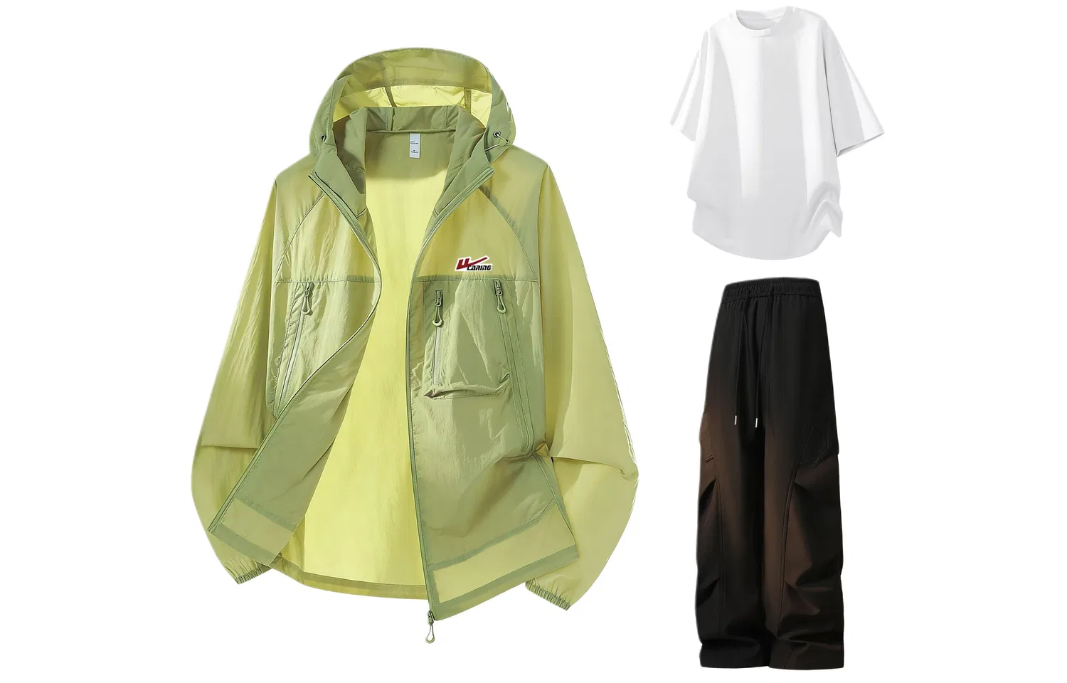 Детский спортивный комплект с нашивками Neon Green White Black WARRIOR