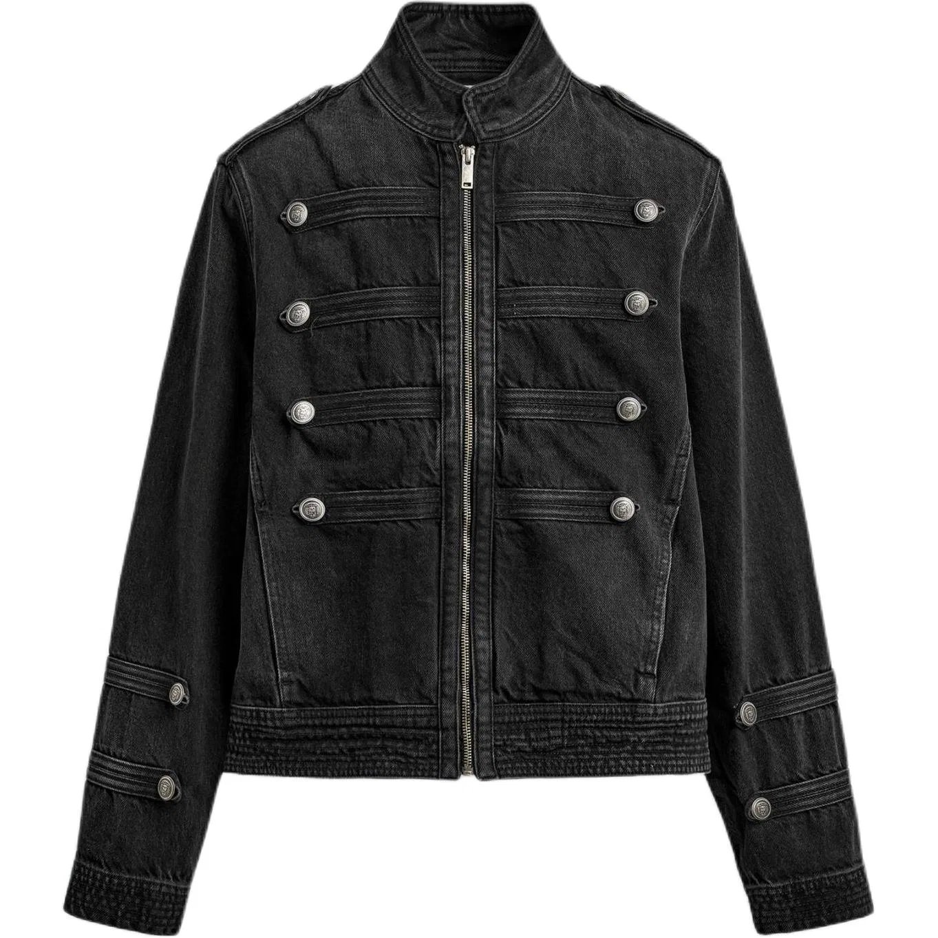Мужская джинсовая куртка прямого кроя Carbon ZARA, Carbon