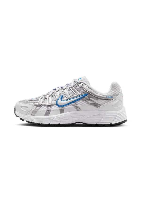 Кроссовки с синтетическим верхом P-6000 Nike Sportswear, White Blue Crystal Metallic Silver, белый/синий