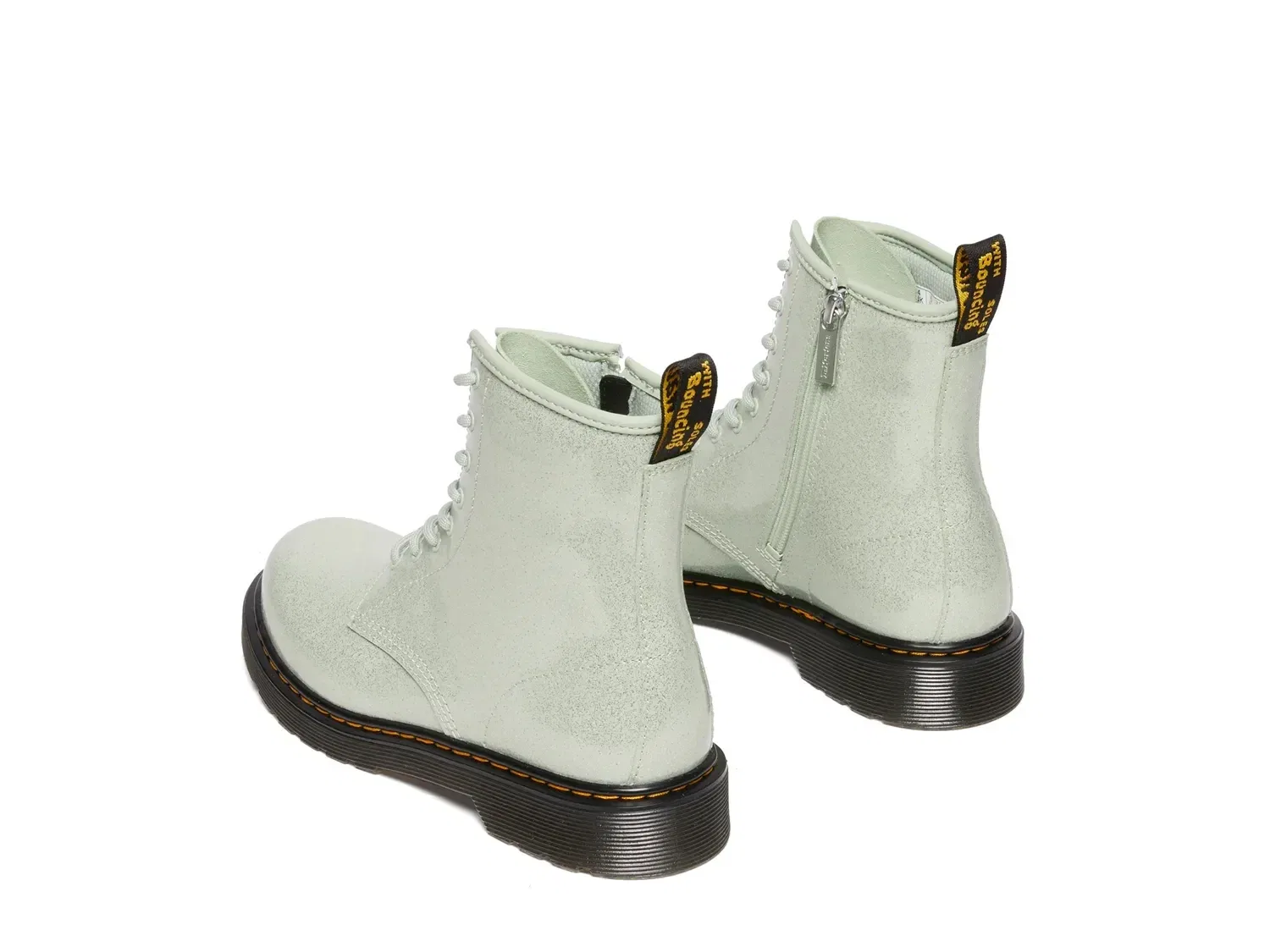 Ботинки Dr. Martens 1460 на молнии, кожаные, светло-зеленые — фото 2
