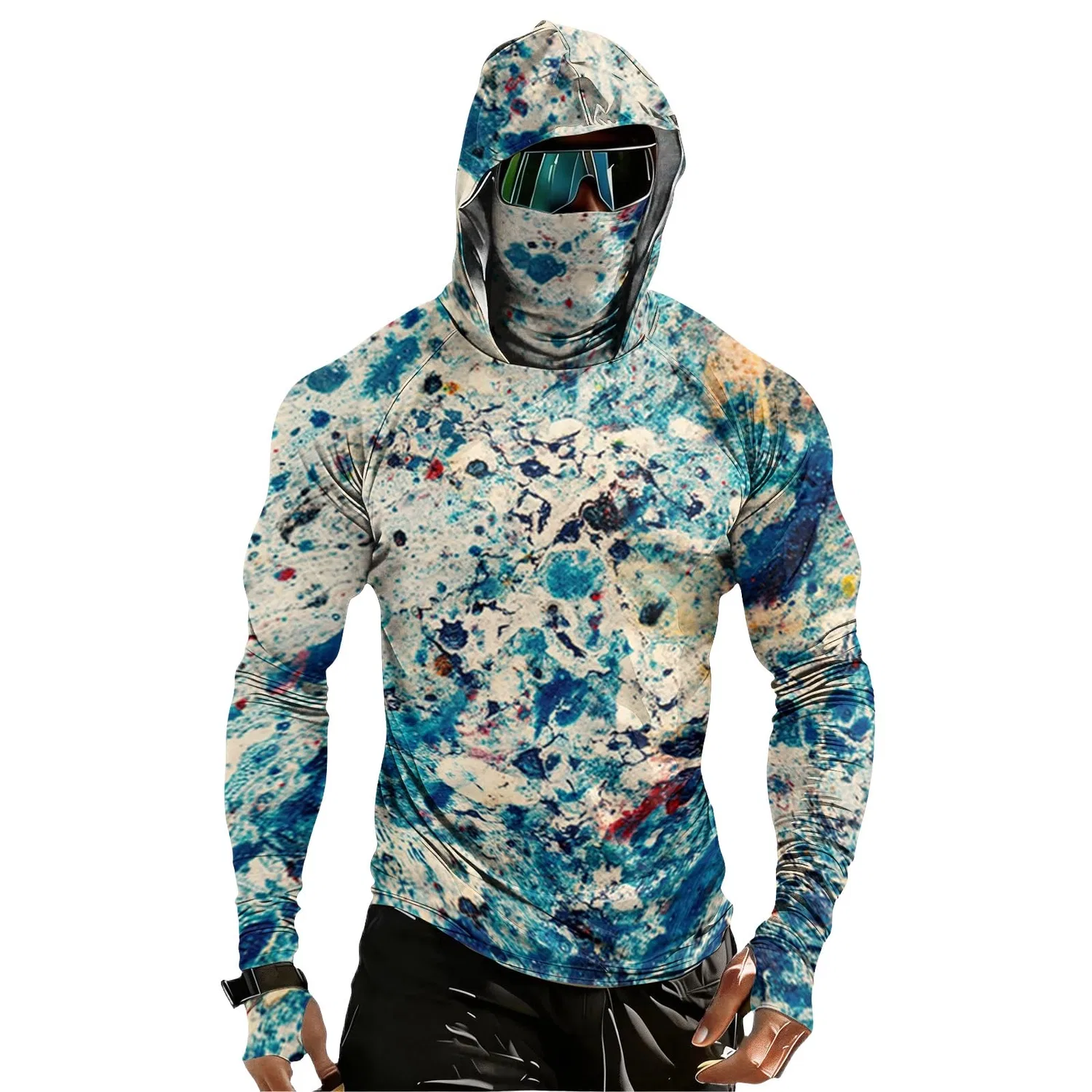 Мужская футболка с защитой UPF 100+ rashguard, 01-azzurro