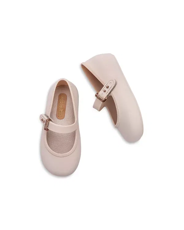 Детские балетки для девочек мягкие Mini Melissa, бежевый — фото 3