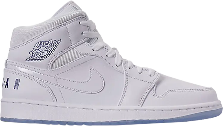 

Кроссовки Air Jordan 1 Retro Mid White Concord, белый, Белый;серый, Кроссовки Air Jordan 1 Retro Mid White Concord, белый