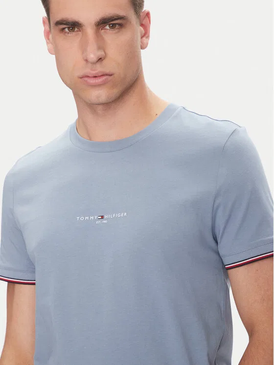 Футболка regular fit Logo Tommy Hilfiger, светло-голубой — фото 4