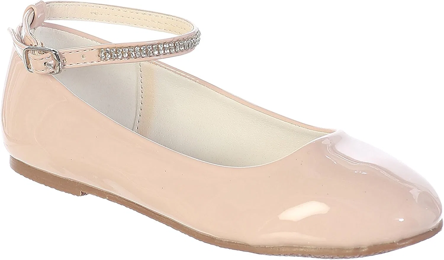 Детские туфли для девочек с атласной лентой на щиколотке и стразами Dempsey Marie, Blush