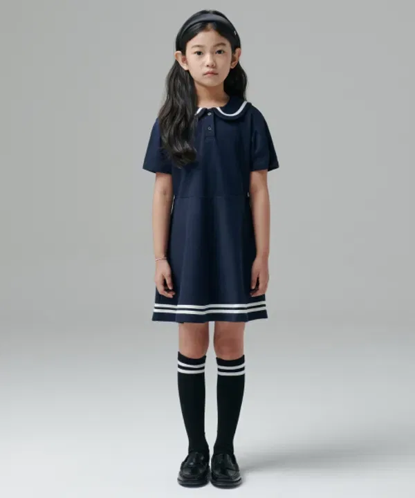 Платье трикотажное, Sailor, Musinsa Standard Kids, темно-синий