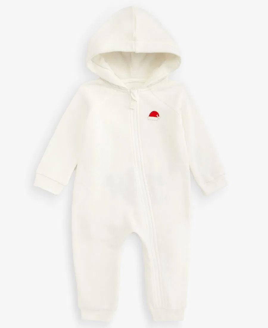 Детский комбинезон с капюшоном и аппликацией Santa Baby First Impressions, Angel White