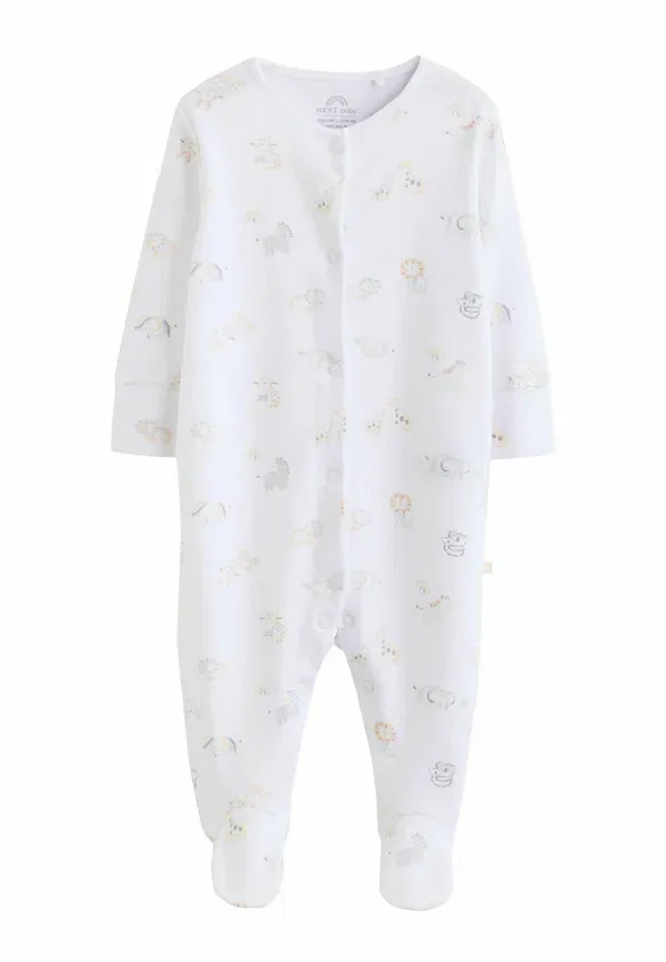 Комплект боди с принтом животных baby sleepsuits Next white safari, белый — фото 2