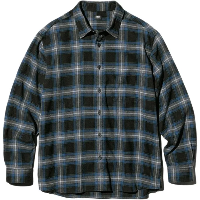Мужская рубашка с воротником Black UNIQLO