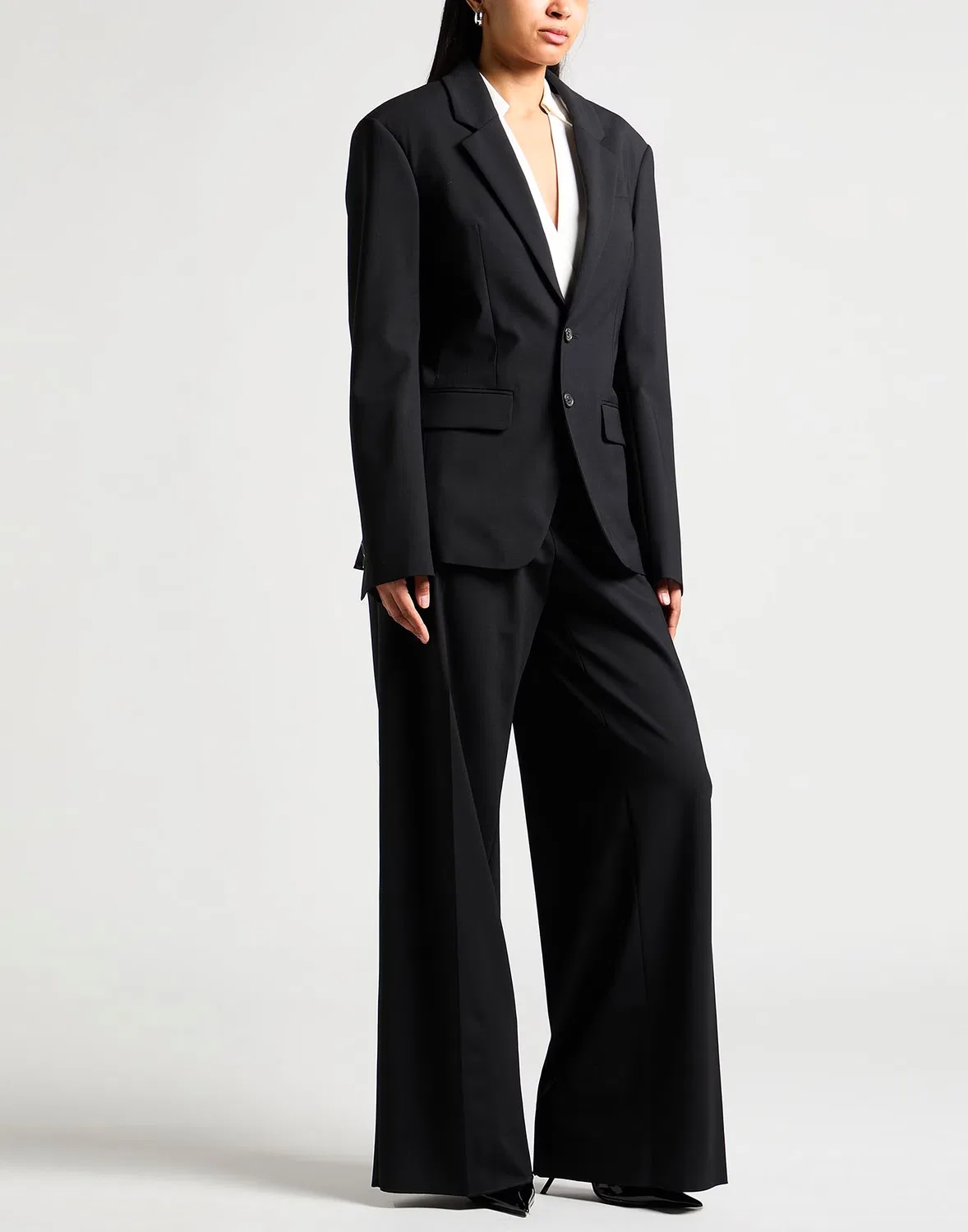 Женский костюм-двойка из шерсти с принтом Dsquared2, черный — фото 2