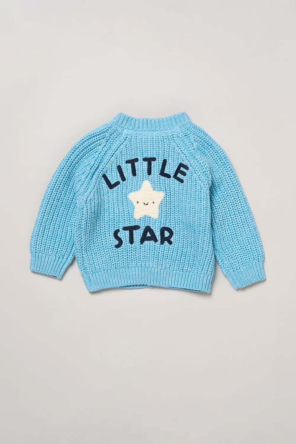 Детский вязаный кардиган с вышивкой Little Star Rock A Bye Baby, Blue