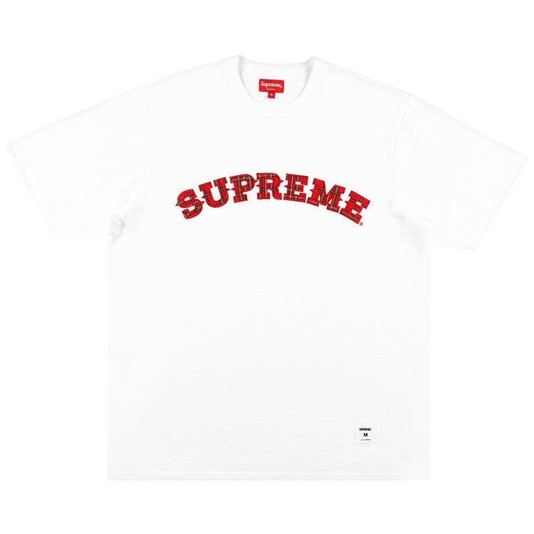 

Футболка Supreme Plaid Appliqué Short-Sleeve Top 'White', белый