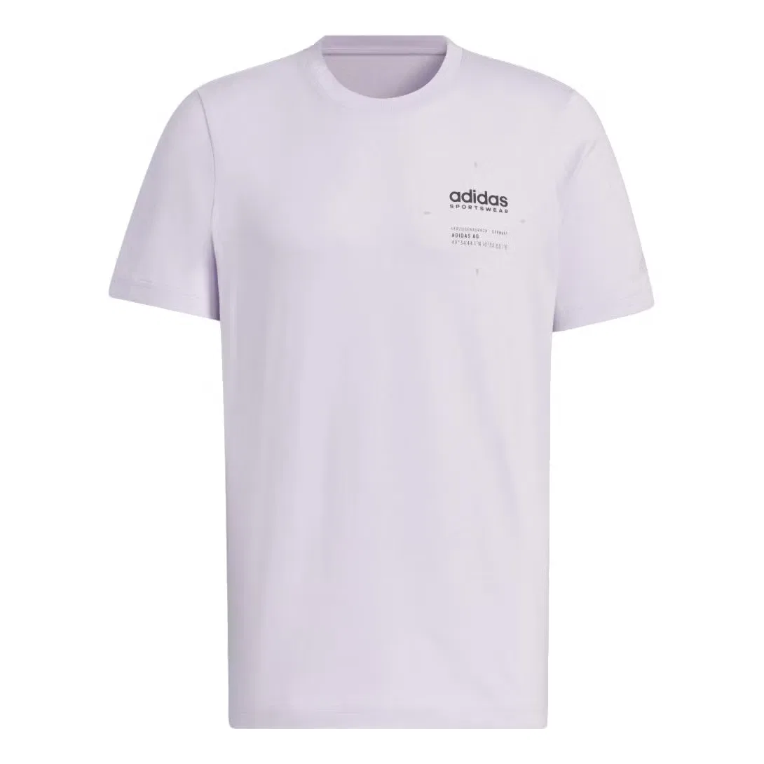 Футболка с принтом Small Linear Logo Adidas, фиолетовый