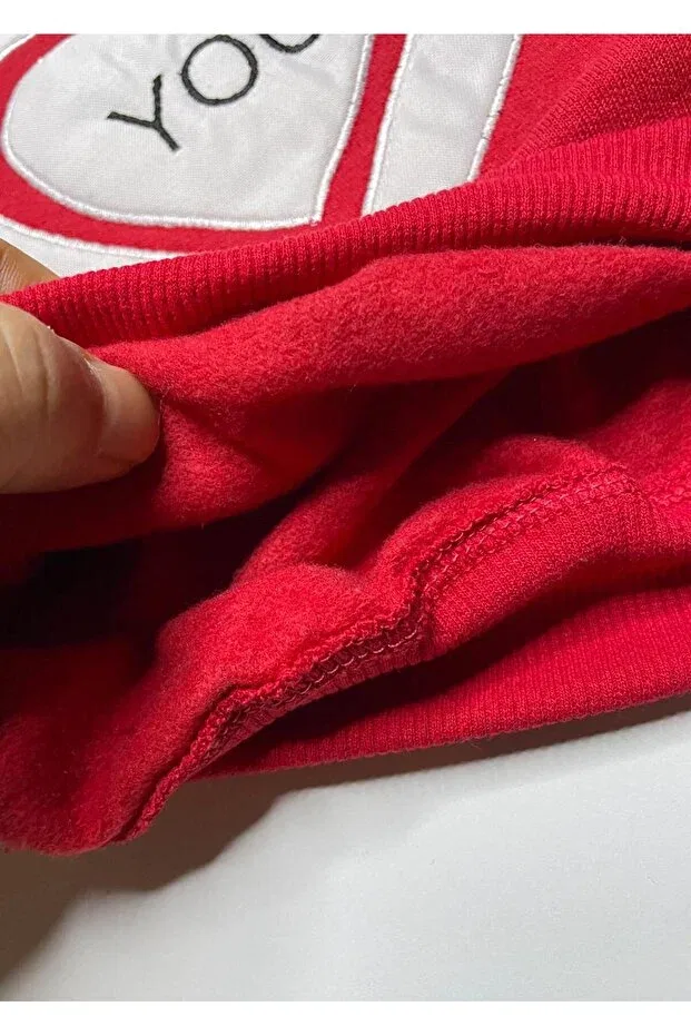 Детский спортивный комплект для девочек с принтом Kids Clup, Red — фото 4