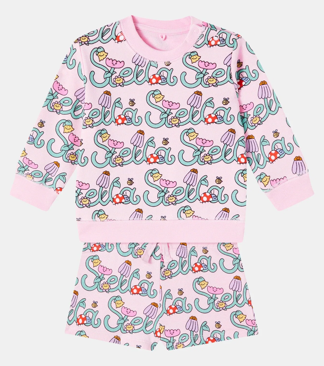 Комплект из свитшота и шорт Stella Vine Stella Mccartney Kids, розовый — фото 2