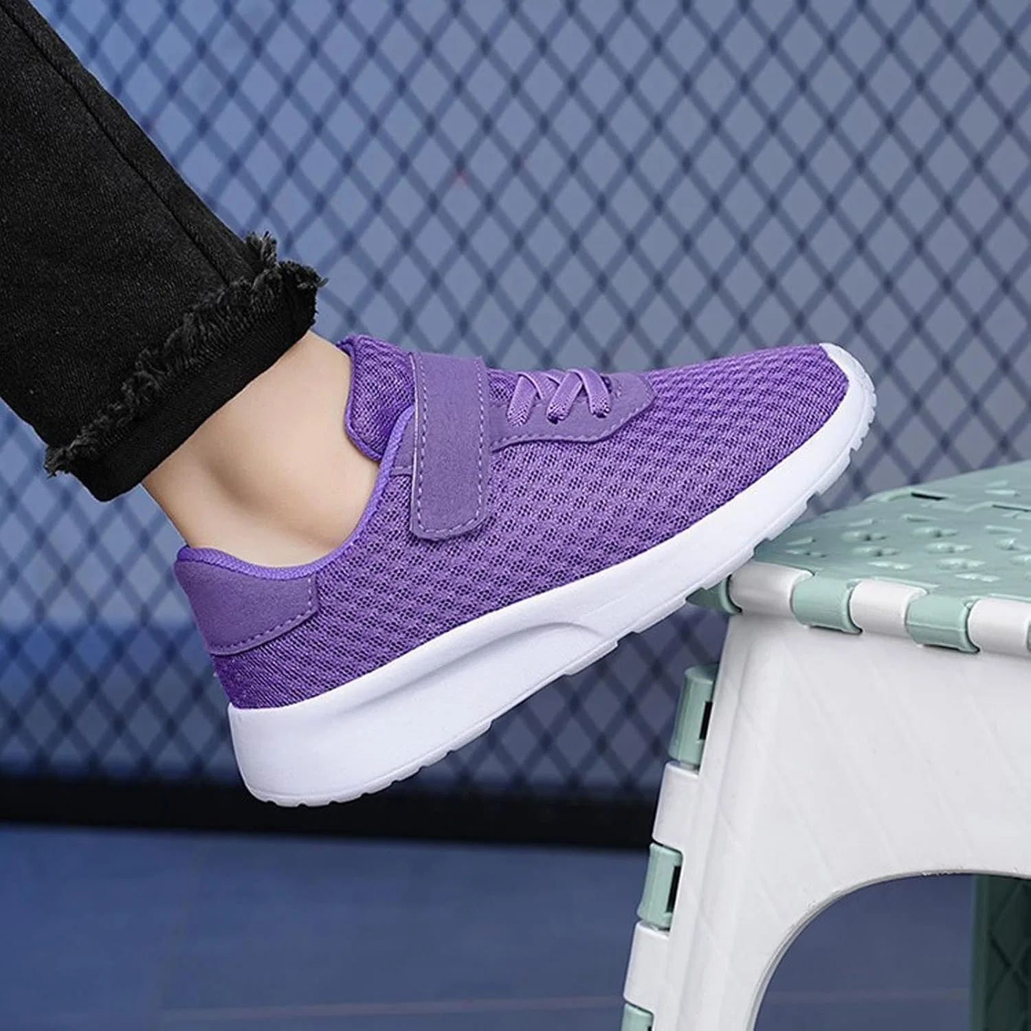 Детские кроссовки для девочек с принтом Mesh Sneakers, Purple — фото 3