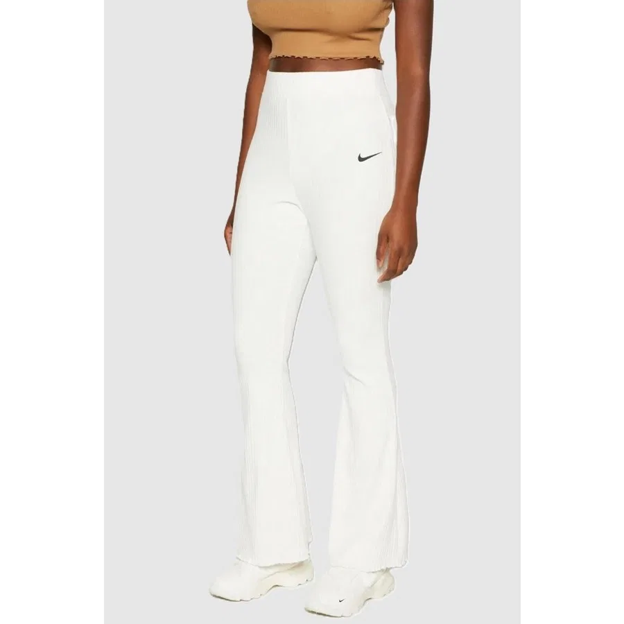 Женские спортивные брюки с высокой посадкой с принтом Nike Sportswear Rib Jersey White, Белый
