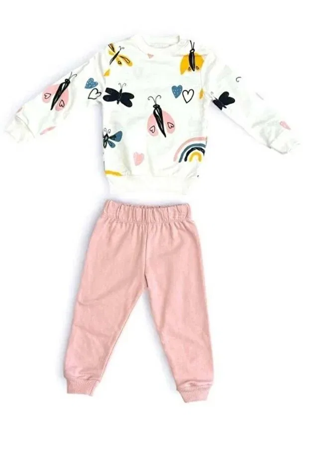 Детский спортивный костюм для девочек с принтом Бабочка Zekids, Rose Dry