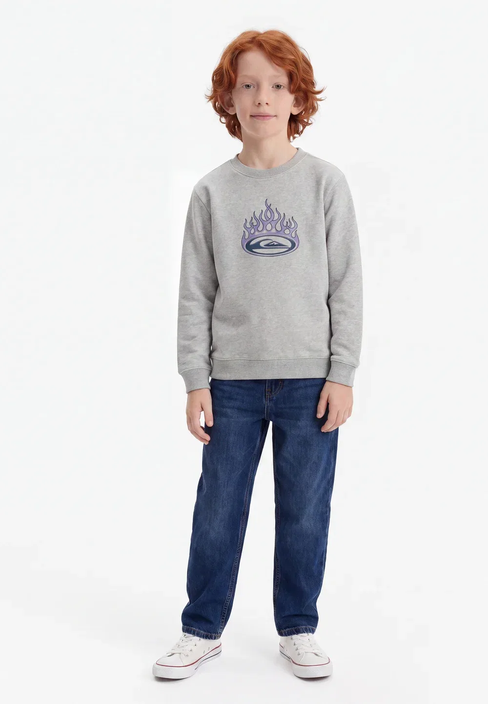 Графический принт - толстовка Quiksilver, Light Grey Heather