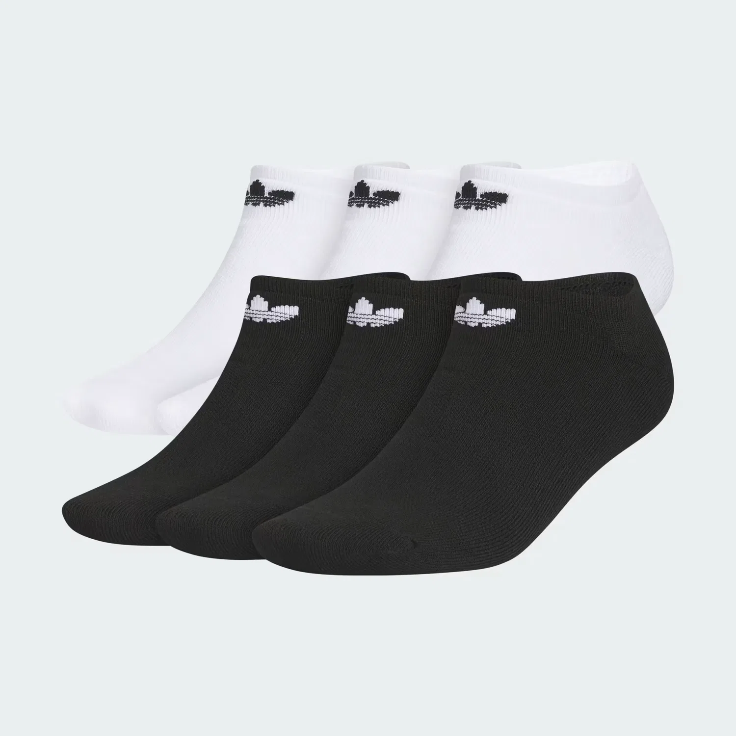 Носки-следки влагоотводящие, набор из 6 пар, trefoil 2.0 Adidas Originals, белый/черный