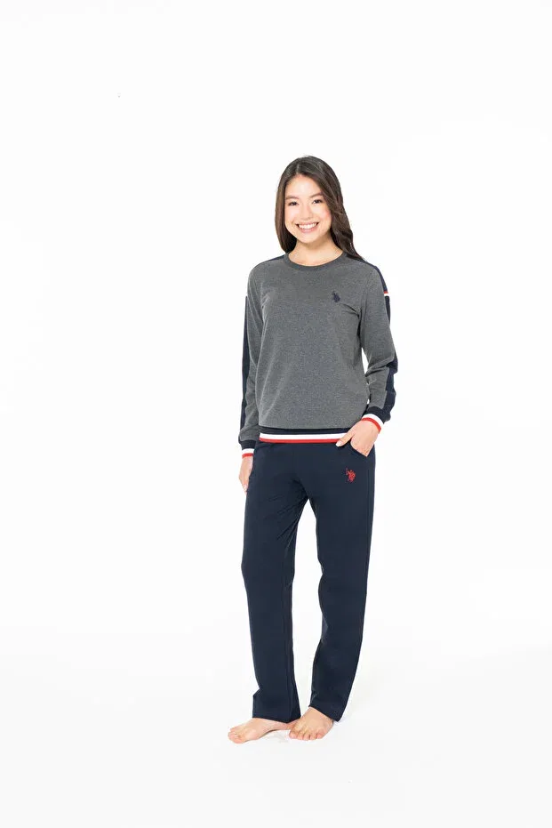Женский комплект из футера с длинным рукавом U.S. Polo Assn., Anthracite Melange
