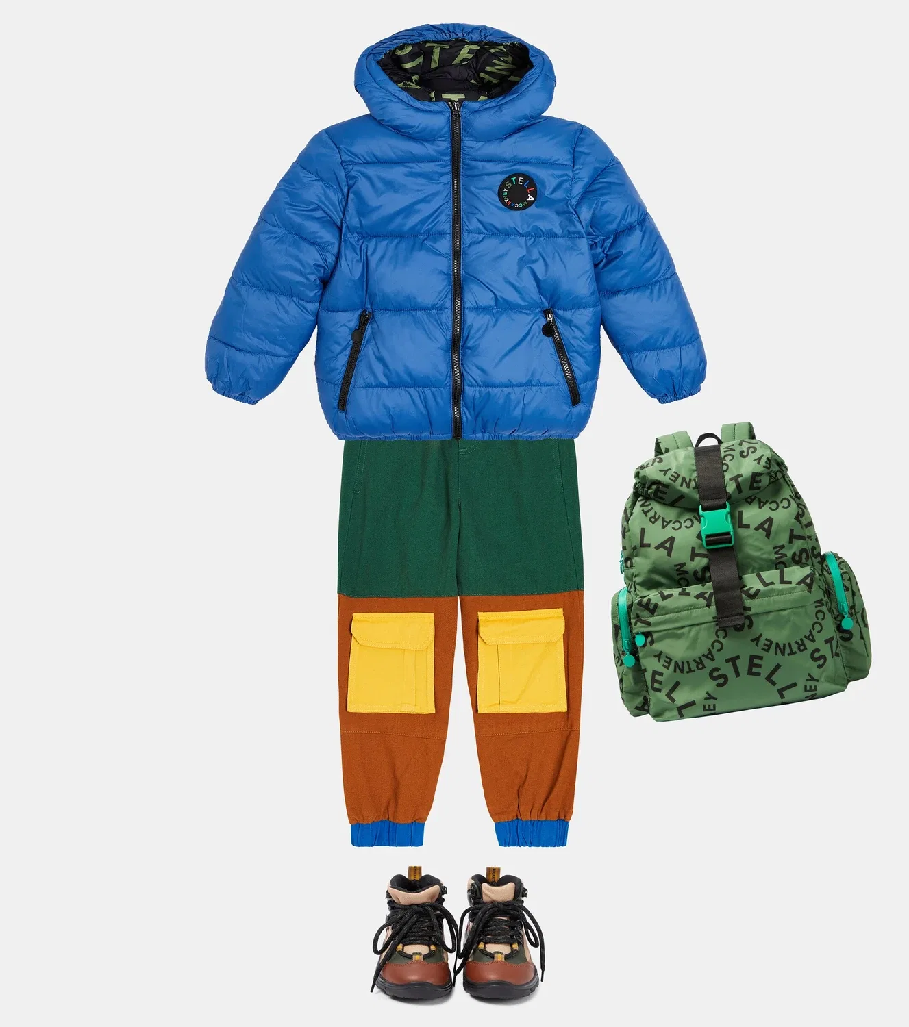 Двусторонняя пуховая куртка с капюшоном Stella Mccartney Kids, синий — фото 2