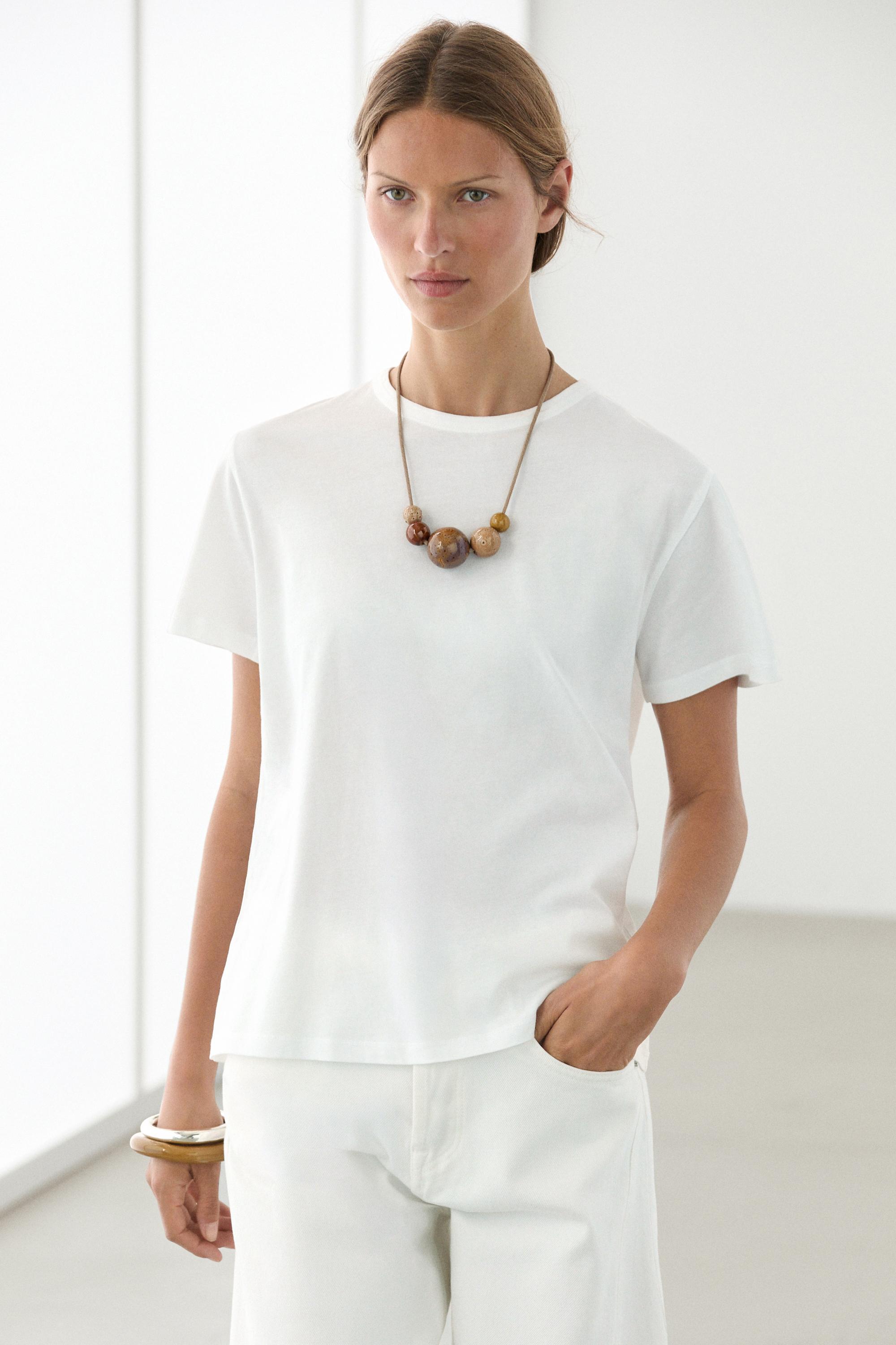Футболка Massimo Dutti 100% Cotton Short-sleeve, белый