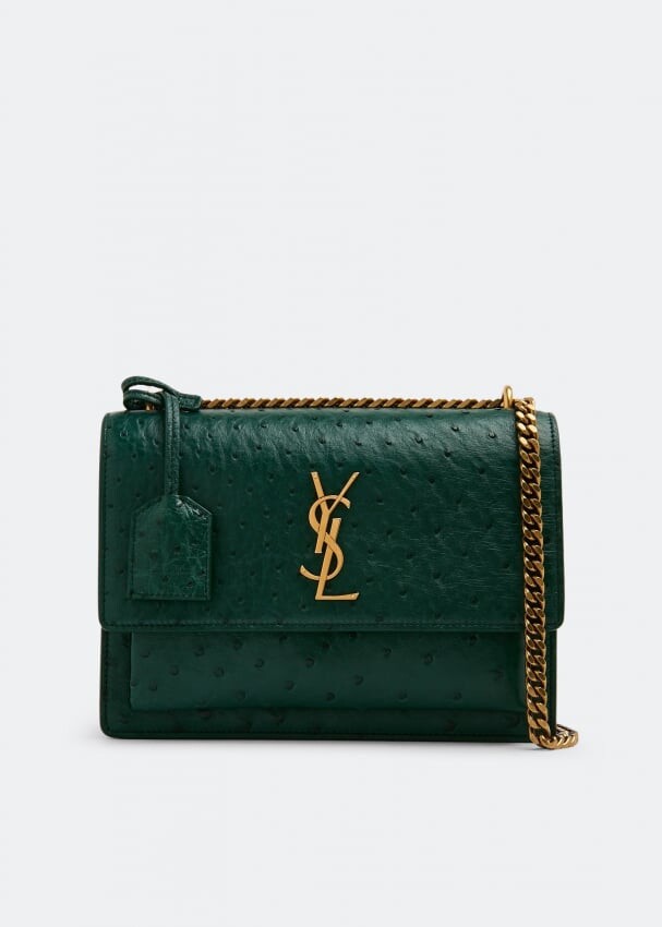 

Сумка SAINT LAURENT Sunset medium chain bag, зеленый
