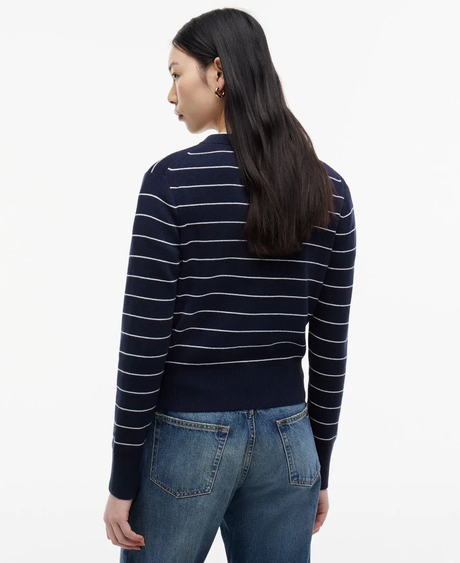 Кардиган женский с круглым вырезом, из хлопка Tommy Hilfiger, Fine Stripe Dark Night — фото 4