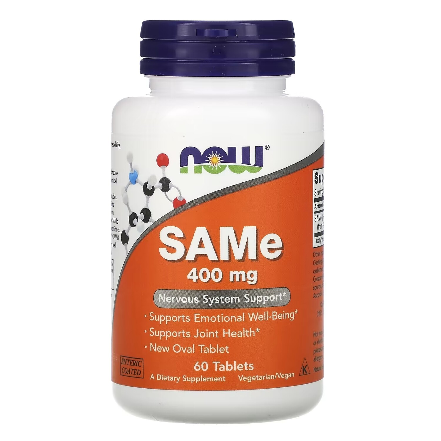 

Дисульфат Тозилат NOW Foods SAMe, 60 таблеток