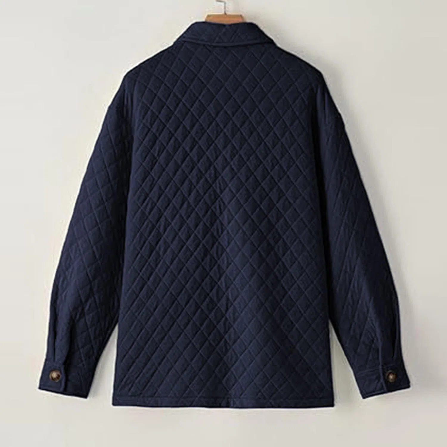 Женская куртка стеганая с длинным рукавом и воротником, Blu navy — фото 4