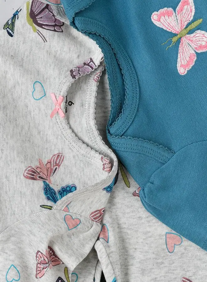 Комплект боди-комбинезонов с принтом Butterfly dreams Babyqlo — фото 4