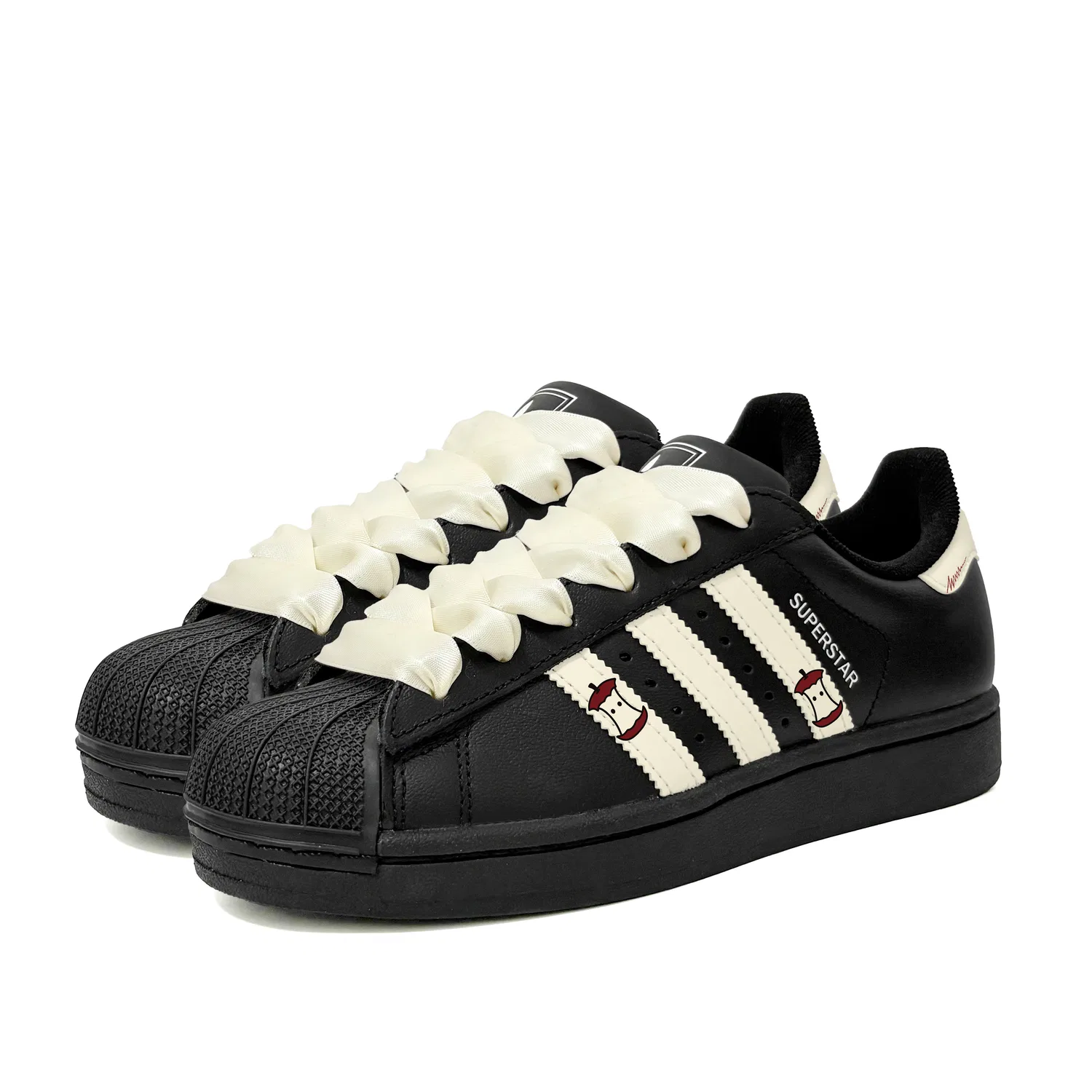 Детские кроссовки для скейтбординга кожаные Superstar 2 Adidas Originals, Black — фото 4