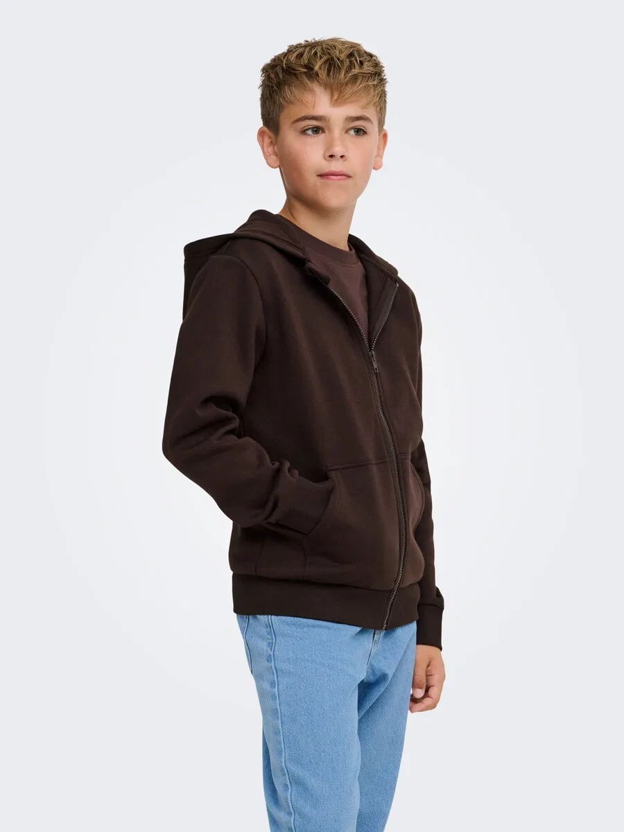 Детская толстовка на молнии Only & Sons Junior 'OSJCeres' коричневого цвета — фото 2