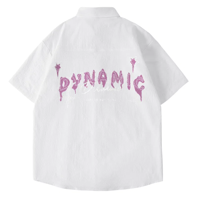 Детская рубашка с воротником MINISO, Ice Silk Cooling White (Mz Star Pink Font Back Logo)