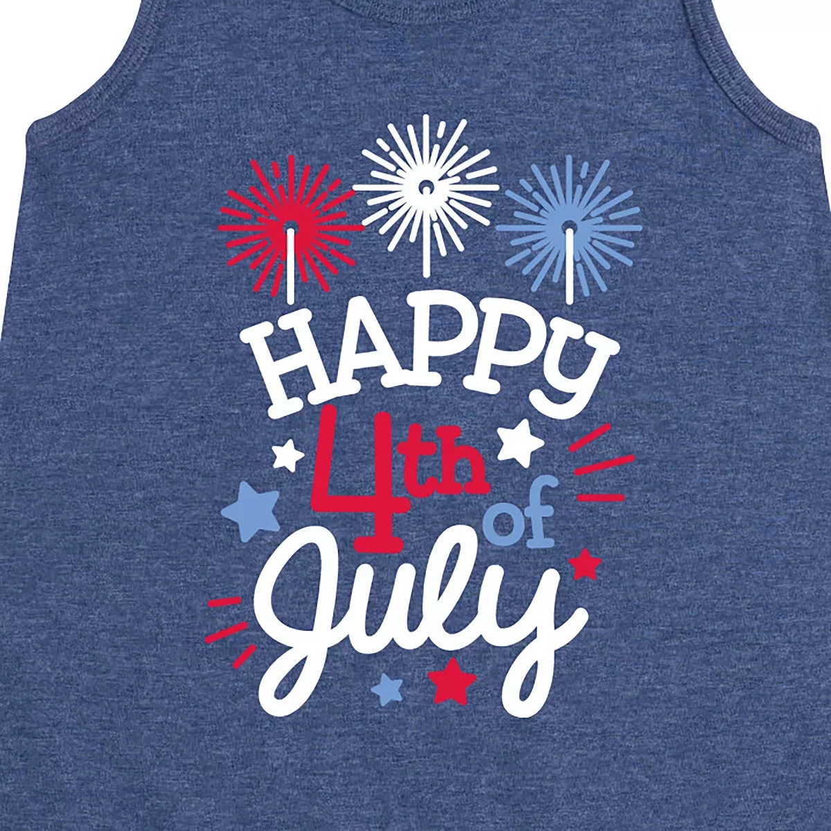 Детское платье для девочек без рукавов с принтом Happy 4Th Of July Instant Message, Heather Navy — фото 2