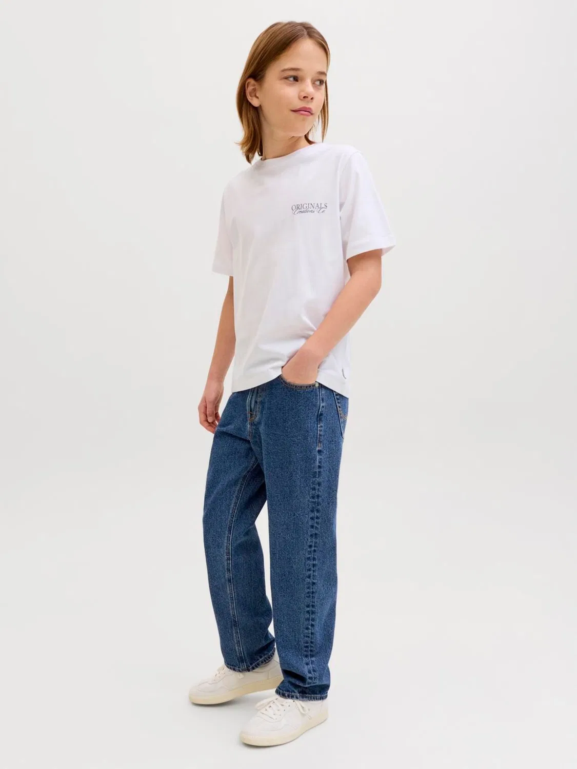 Джинсы расслабленного кроя Chris JACK & JONES JUNIOR, темно-синие — фото 2